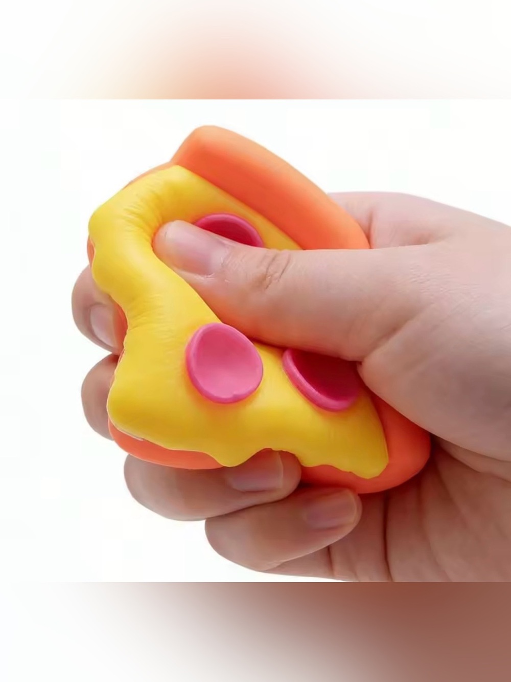 NeeDoh Squeezza Yellow & Pink Pizza Slice Stress Toy - Picture 2 of 4